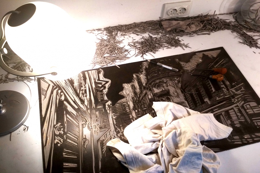 О гравюре. Процесс промежуточной гравировки.